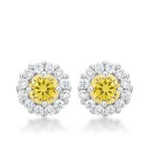 Round 2.52ct Citrine & White Topaz Earrings