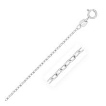 14k White Gold Faceted Cable Link Chain 1.2mm