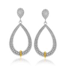 18k Gold Accent Graduated Popcorn Earrings