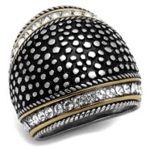 Two-tone .06ct White Sapphire Dotted Fashion Ring