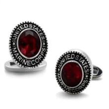 Oval 2.54ct Garnet Marine Corps Cufflink
