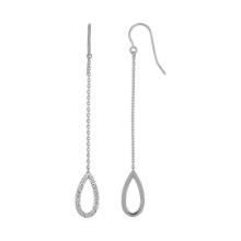 14k White Gold Pear Shaped Long Drop Earrings