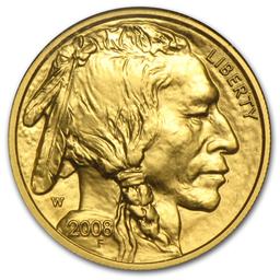 2008-w 1/10 Oz Gold Buffalo Ms-70 Ngc (er)