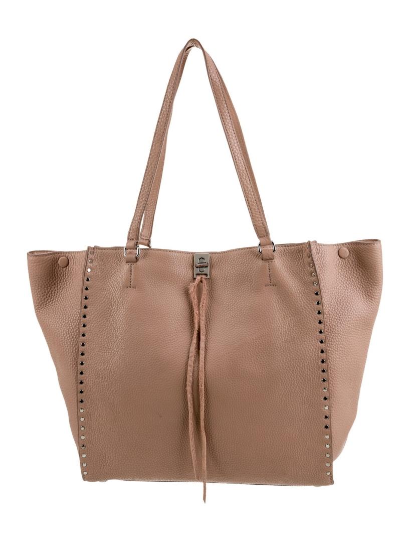 Rebecca Minkoff Pink Lthr Studded Dual-strap Tote