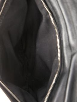 Tory Burch Graphic Print Black Leather Snap Clutch