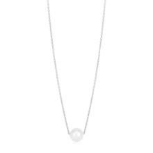 14k White Gold Pearl Solitaire Necklace