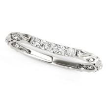 14k Wgold .09ct Diamond Antique Style Curved Band