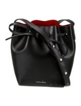 Mansur Gavriel Leather Eyelet & Ruffle Bucket Bag