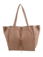 Rebecca Minkoff Pink Lthr Studded Dual-strap Tote