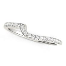 14k Wgold Round .24ct Diamond Curved Design Band
