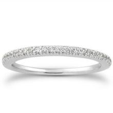 14k White Gold Round .20ct Diamond Wedding Band