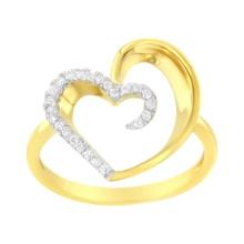 14k Gold .10ct Diamond Open Heart-shaped Ring