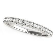 14k White Gold Round .16ct Diamond Milgrain Band