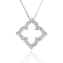 14k White Gold Round .30ct Diamond Necklace