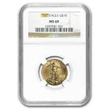 1/4 Oz American Gold Eagle Ms-69 Ngc (random Year)