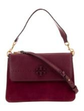 Tory Burch Burgundy Lthr Gold-tone Hdw Shldr Bag