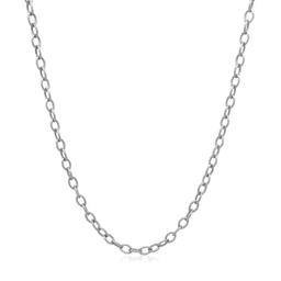 14k White Gold Textured Links Pendant Chain