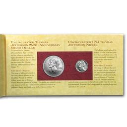 1993 Jefferson 250th Anniversary Coin & Currency