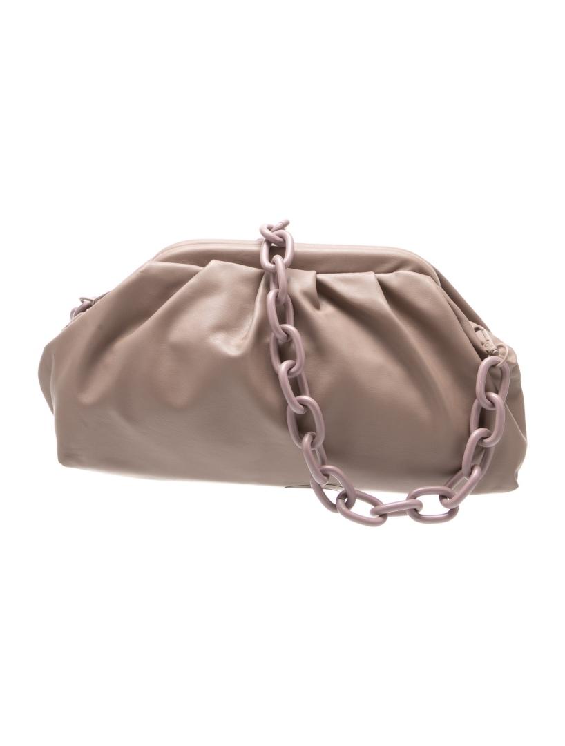Badgley Mischka Neut Leather Chain-link Shldr Bag