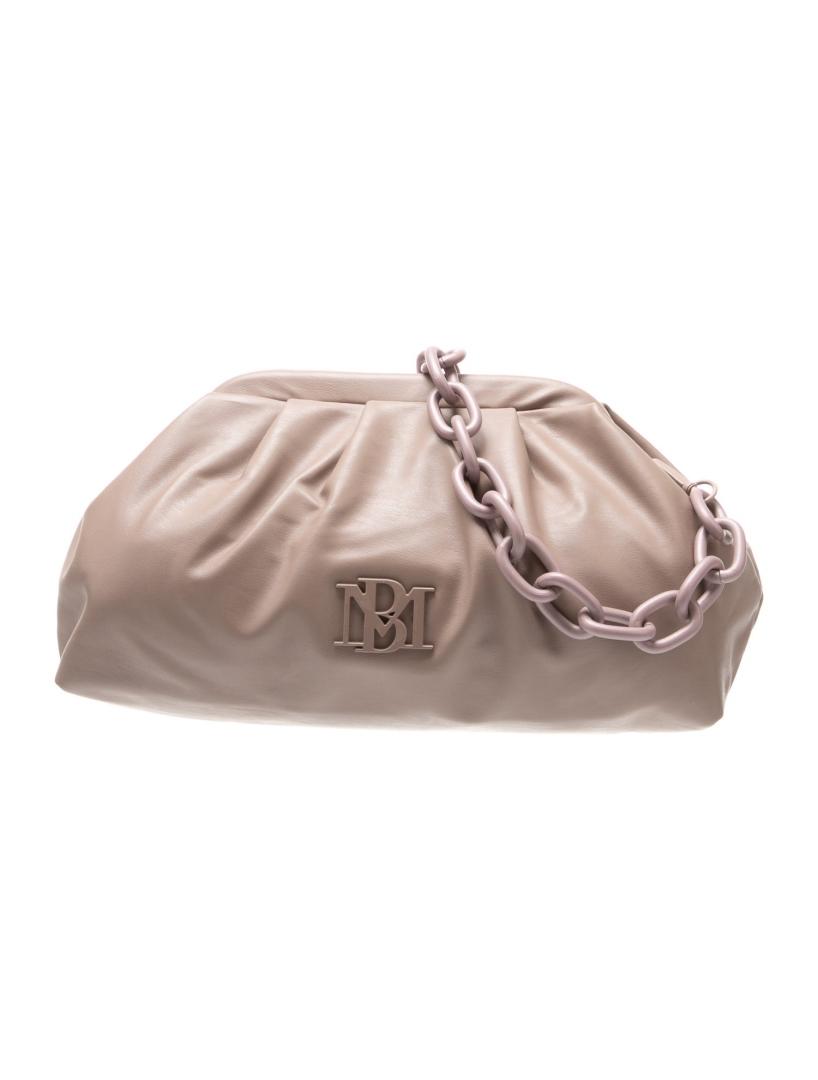 Badgley Mischka Neut Leather Chain-link Shldr Bag