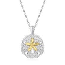 14k Gold Designer Sand Dollar Necklace