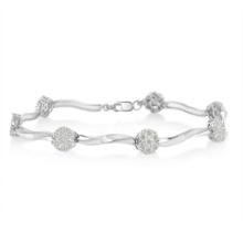 Elegant .25ct Diamond Twisted Bar Tennis Bracelet