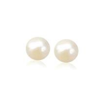 14k Gold Cultured White Pearl Stud Earrings 7.0mm