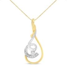 10k Two-tone .15ct Diamond Layered Spiral Necklace
