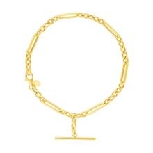 14k Gold Oval & Round Chain Toggle Bracelet