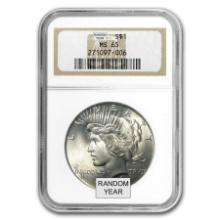 1922-1935 Peace Dollars Ms-65 Ngc