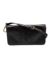 Tory Burch Gold-tone Hdw Blk Leather Crossbody Bag