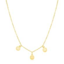 14k Gold Mom Necklace With Circle Drops Necklace