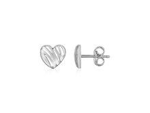 14k Gold Scribble Heart Stud Earrings