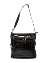 Brighton Black Leather Silver-tone Hdw Shldr Bag