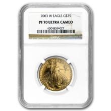 2003-w 1/2 Oz Proof American Gold Eagle Pf-70 Ngc