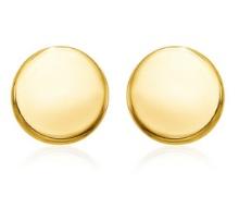 14k Gold Polished Round Post Earrings