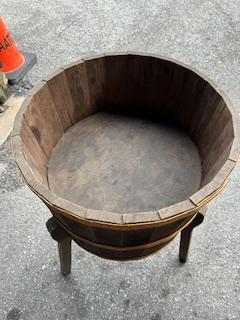 Wooden Barrel Display