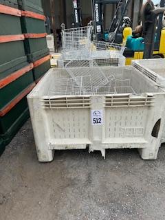 Two Bins with Various Metal Baskets