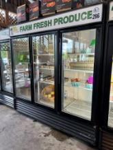 TRUE Three Door Display Refrigerator
