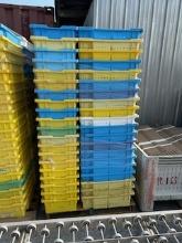 Approximately 100 Plastic Blueberry Bins with Pallet