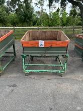 Antique Wooden Fruit Bin with Metal Stand