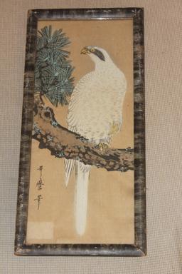 Utamaro Painting : Falcon on Pine Tree