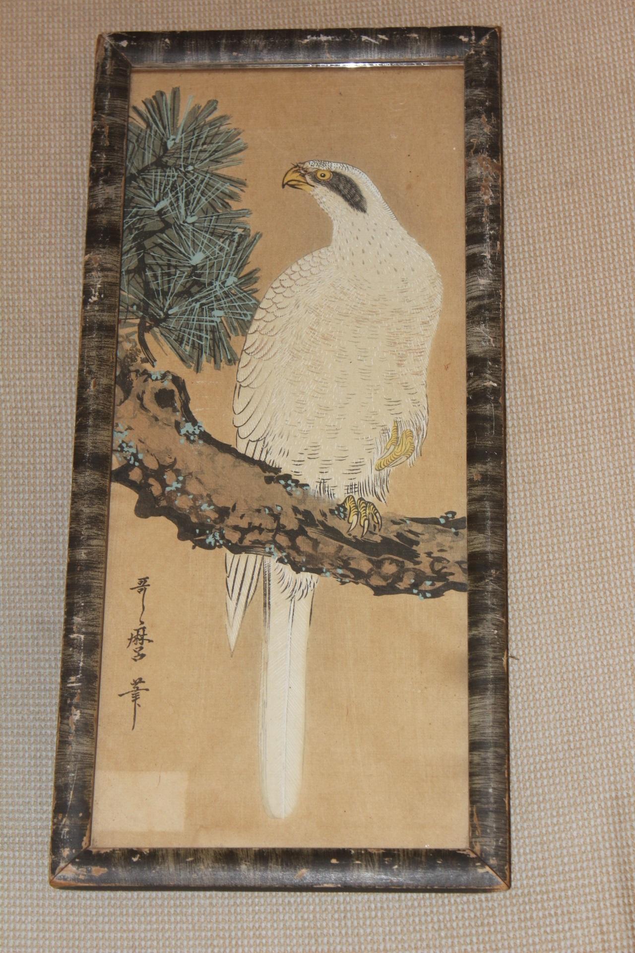 Utamaro Painting : Falcon on Pine Tree