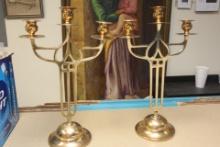Pair Of Decorative Deco Style Candelabras