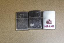 Lot Of 3 Vintage Zippo Lighters