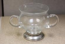 Sterling Rim And Glass Sugar Container