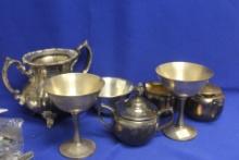 Lot Of 7 Pewter/silverplate Articles