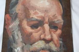 An Oil on Board of a Man