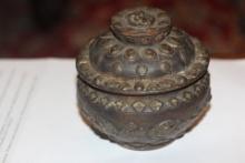 Rare Mixed Metal Inlaid on Wood Container