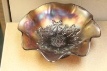 Carnival glass bowl